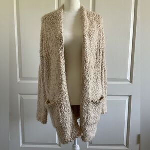 Altar’d State Women’s Tan Open Front Cotton Blend Cardigan Size Small